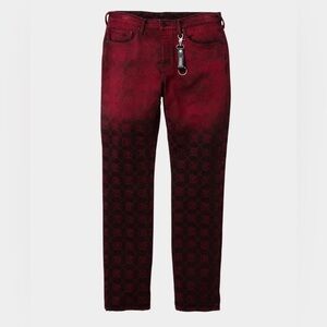 PRPS Demon Purgatory Slim Straight Fit Jeans Red Monogram Mens Size 42 New